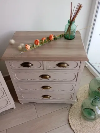 Conjunto 2 Mesitas Noche Rústicas Madera