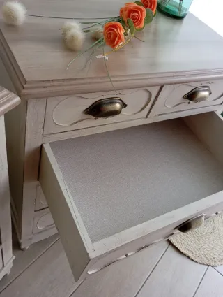 Conjunto 2 Mesitas Noche Rústicas Madera