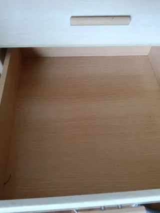 Escritorio madera abedul con cajonera