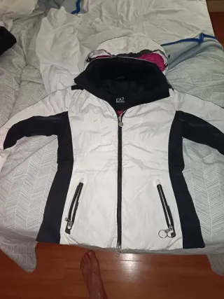 Chaqueta esquí EA7 Mujer Blanca y Negra