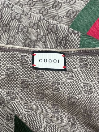 Bufanda Gucci Marrón Verde Roja