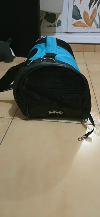 Transportín tela Noblez azul y negro