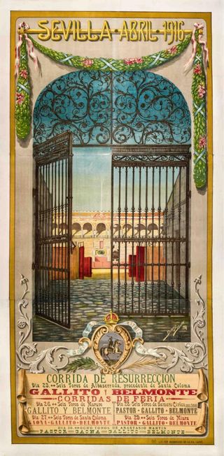 CARTEL TOROS SEVILLA 1916 MAESTRANZA TORERO