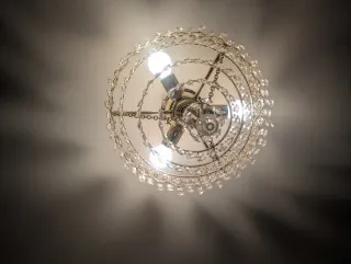 Lámparas de techo de cristal y metal