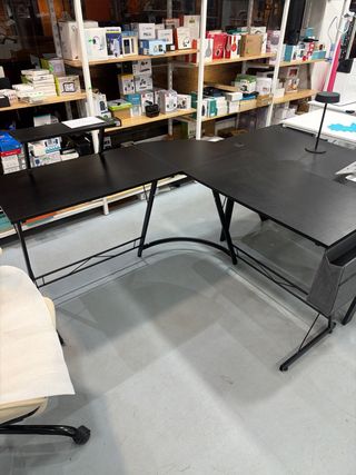 Escritorio de Esquina Negro Amplio