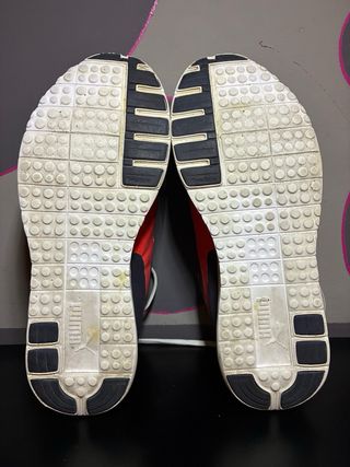 Scarpe da ginnastica Puma blu e rosse taglia 44