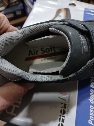 Zapatillas AirSoft Hombre Azul/Gris t 40 piel