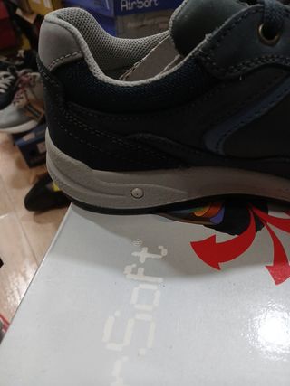 Zapatillas AirSoft Hombre Azul/Gris t 40 piel