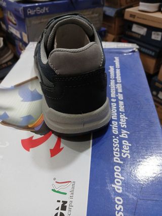 Zapatillas AirSoft Hombre Azul/Gris t 40 piel