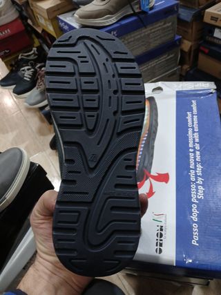 Zapatillas AirSoft Hombre Azul/Gris t 40 piel