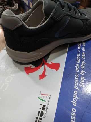 Zapatillas AirSoft Hombre Azul/Gris t 40 piel