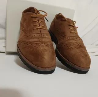 Zapatos Blucher Inglés Camel Ante