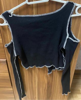 Top negro manga larga Talla S