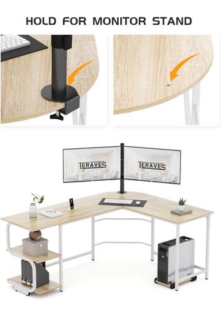 Escritorio de Esquina GODFSAHG Madera y Metal