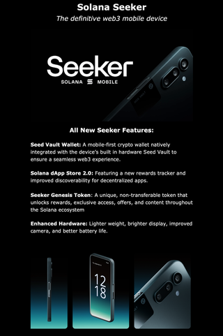 Teléfono móvil Solana Seeker 2. Nuevo sin abrir