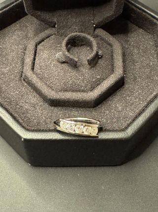 Anillo Rabat Compromiso oro 18K y 5 diamantes 0,55