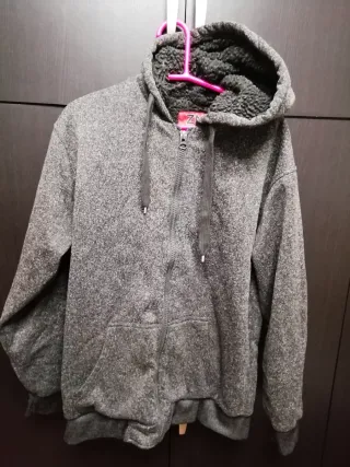 Chaqueta Sudadera Deportiva Forrada Gris