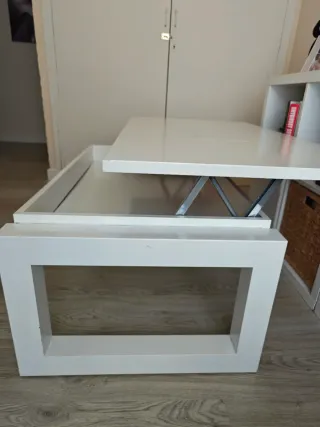 Mesa extensible salón madera blanca
