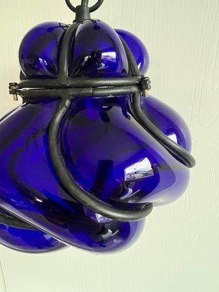 Lampada Vetro Soffiato Veneziano Blu