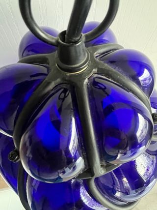 Lampada Vetro Soffiato Veneziano Blu