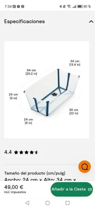 Bañera Stokke Flexi Bath