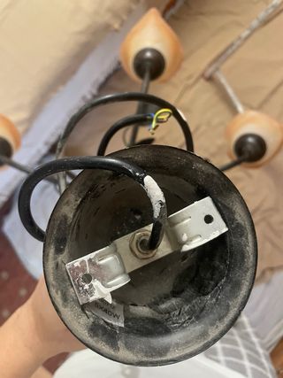 Lámpara colgante metal y cristal