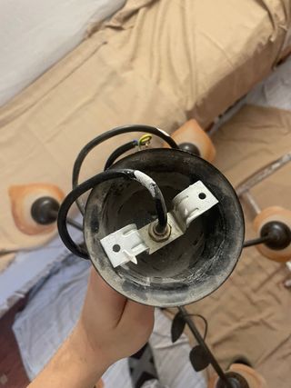 Lámpara colgante metal y cristal