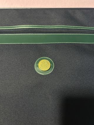 Maleta de viaje azul y verde 40x55x12 cm