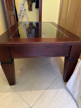 Mesa Plegable Madera y Cristal
