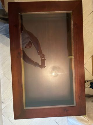 Mesa Plegable Madera y Cristal