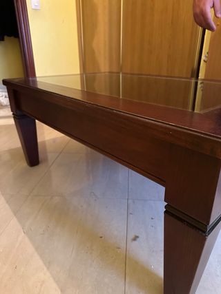 Mesa Plegable Madera y Cristal
