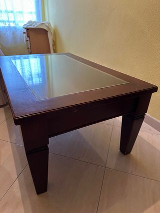Mesa Plegable Madera y Cristal