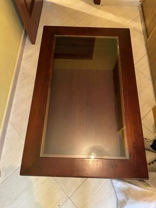 Mesa Plegable Madera y Cristal