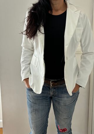 Chaqueta americana blanca mujer, talla M. NUEVA