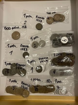 Lote completo de monedas de pesetas 1944-1992