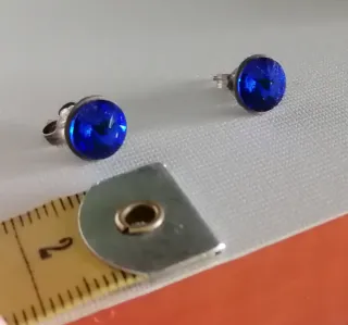 Pendientes Swarovski Azules y Plateados