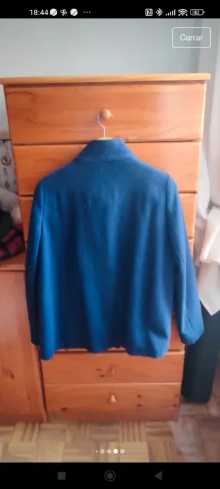 Chaquetón de mujer azul Mango Talla L