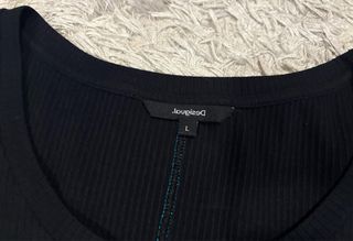 Vestido Desigual Negro y Azul Plisado Tul