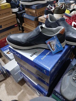 Mocasines Hombre AirSoft Azul/Gris t 40 piel