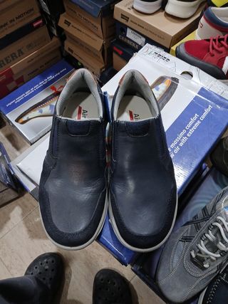 Mocasines Hombre AirSoft Azul/Gris t 40 piel