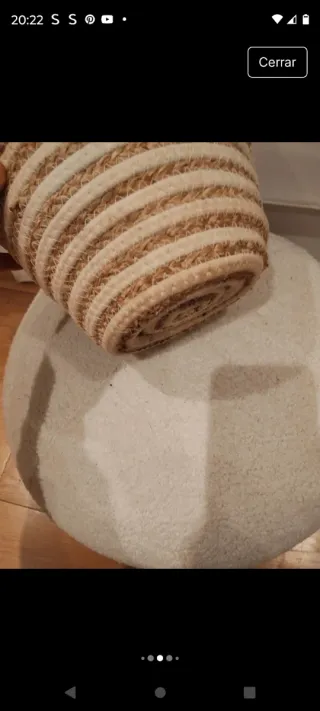 2 Cestas Yute y Mimbre Beige Marrón