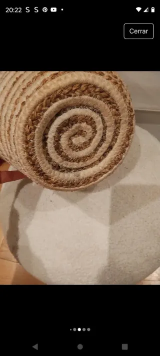 2 Cestas Yute y Mimbre Beige Marrón