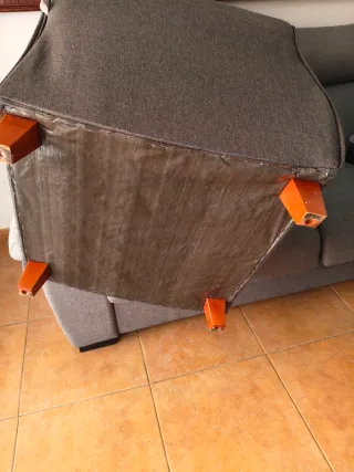 Butacón gris de tela, casi nuevo