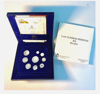 Monedas Últimas Pesetas en Plata - Estuche.