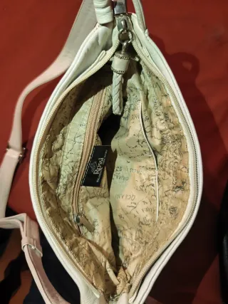 Borsa a tracolla in pelle BRUNO ROSSI panna