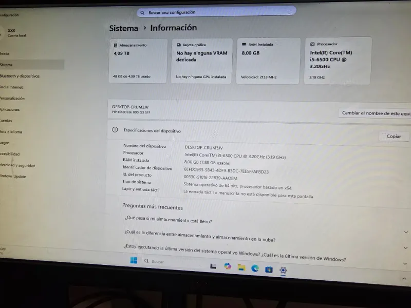 HP ELITEDESK 800 G3 SFF Ordenador afbeelding 3