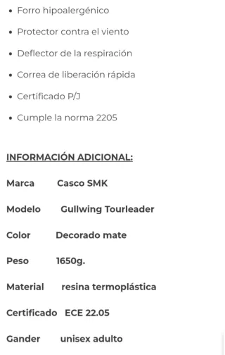 Casco Modular SMK Unisex Talla XS