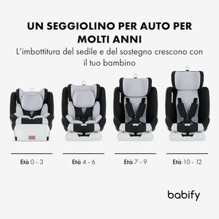 Seggiolino auto Babify 0-12 anni rotazione 360°