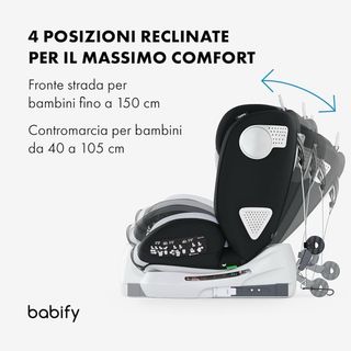 Seggiolino auto Babify 0-12 anni rotazione 360°