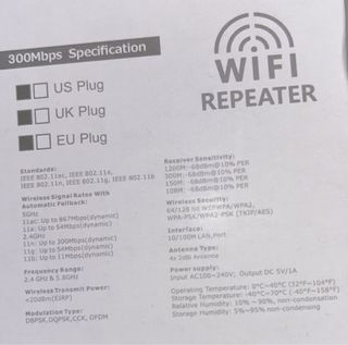 Repetidor Amplificador WiFi 300Mbps SIN ABRIR
